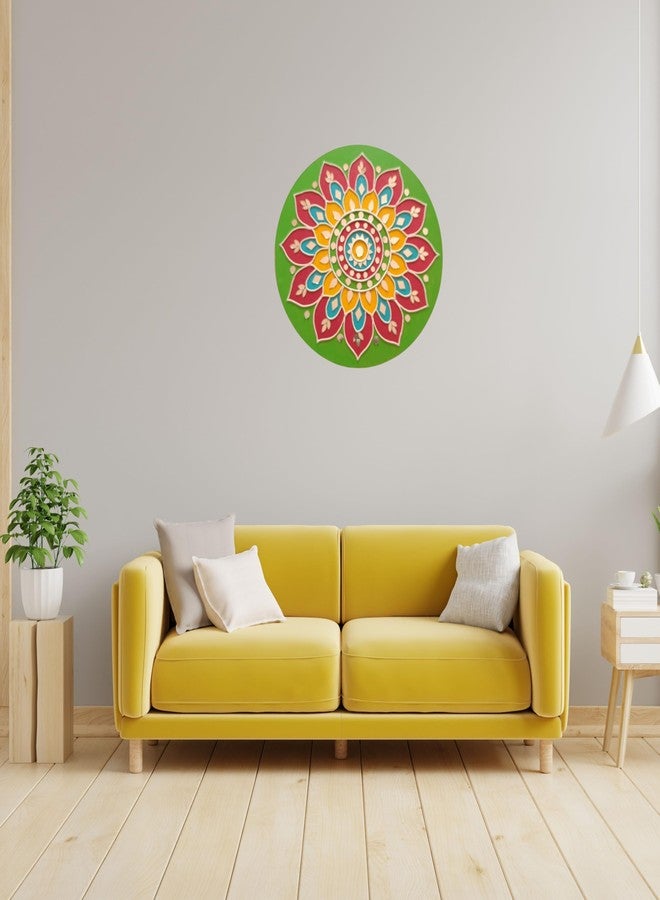 Decordial Lippan Art Materials DIY Kit With 2 Premarked Madhubani Mandala Designs MDF Board Decorative Mirrors Colours Lippan Art Kit For Kids Adults Wall Decoration For Home Decor, Multicolor - Image 3